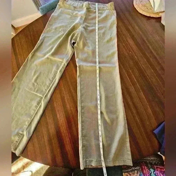 Olsen Anna Khaki Flat Front Wide Leg High Waist Pull On Trouser Sz M/10 NWOT - Picture 10 of 13